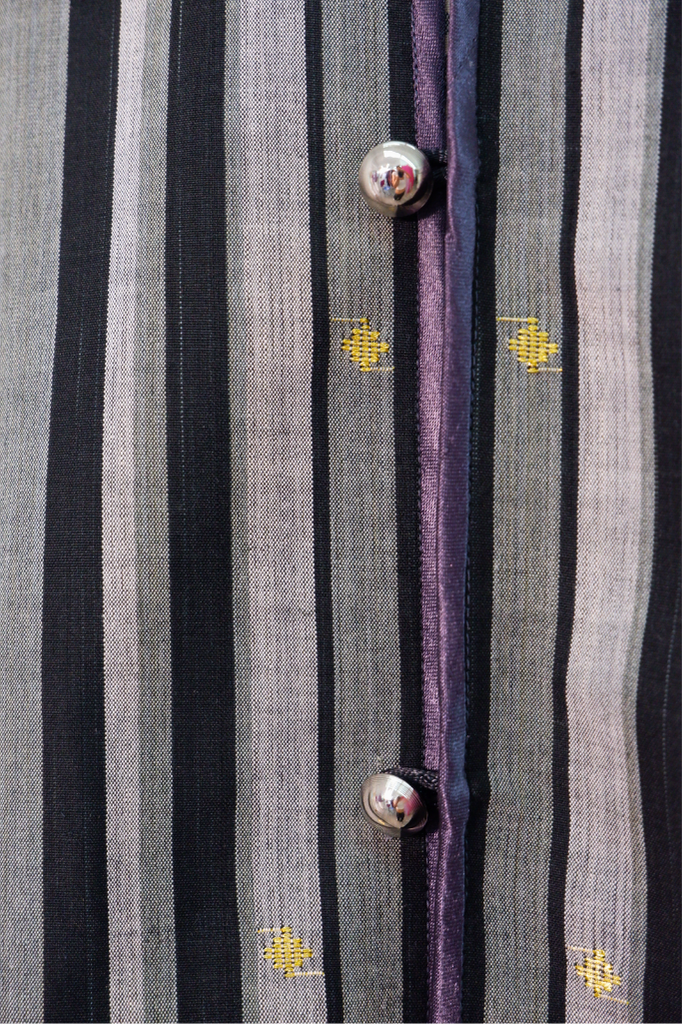 Ikat Striped Men’s Shirt in Royal Pahang Weave