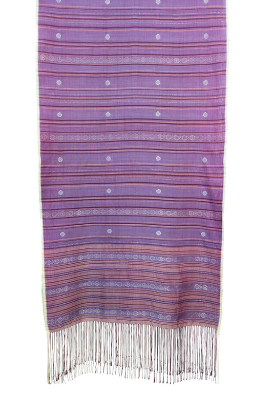 Striped Purple Shawl in Royal Pahang Weave