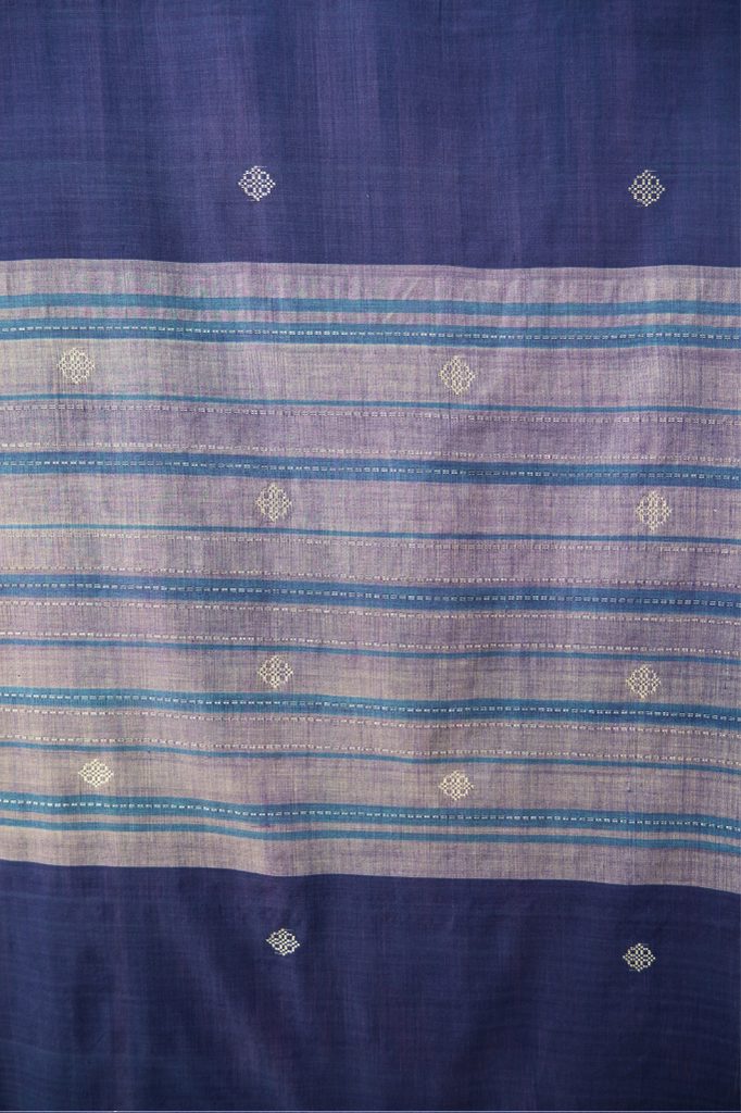 Indigo Blue Loose Fabric Length in Royal Pahang Weave (4.5)