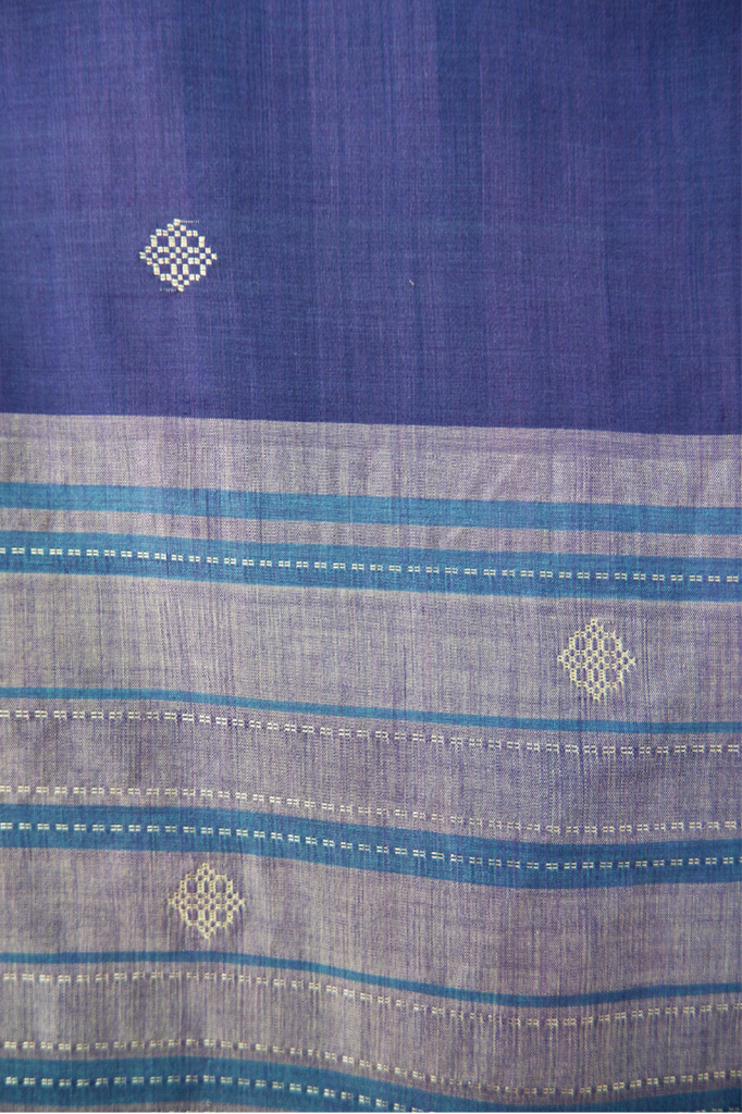 Indigo Blue Loose Fabric Length in Royal Pahang Weave (4.5)