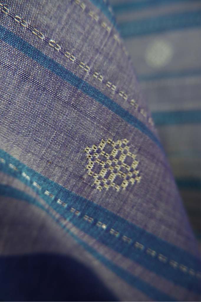 Indigo Blue Loose Fabric Length in Royal Pahang Weave (4.5)
