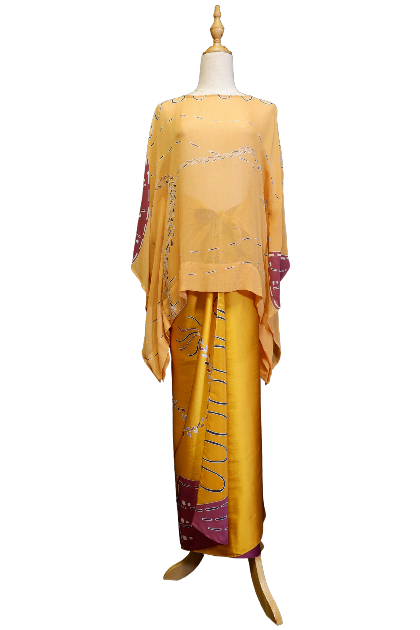 Pink Jambu - Kaftan Blouse & Pareo Ensemble