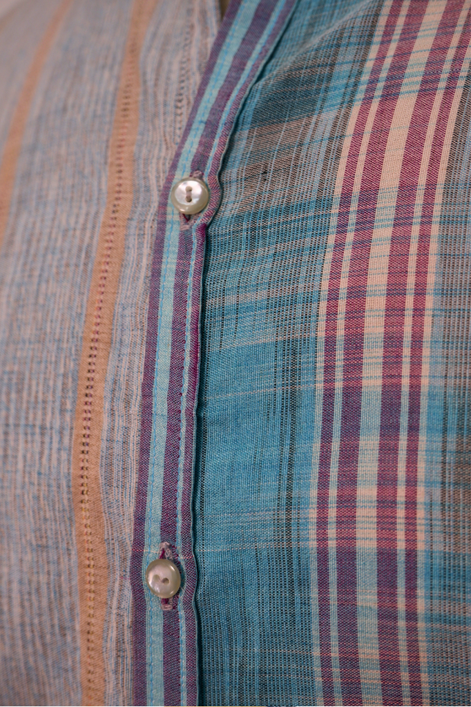Muticoloured Men’s Shirt in Royal Pahang Weave