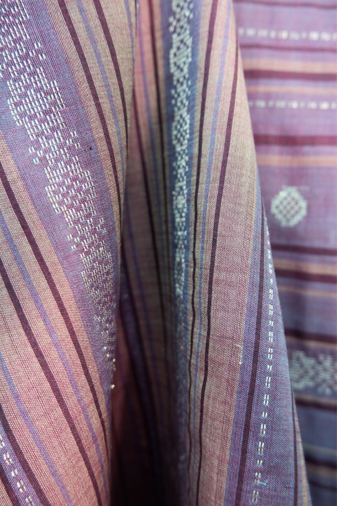 Striped Purple Shawl in Royal Pahang Weave