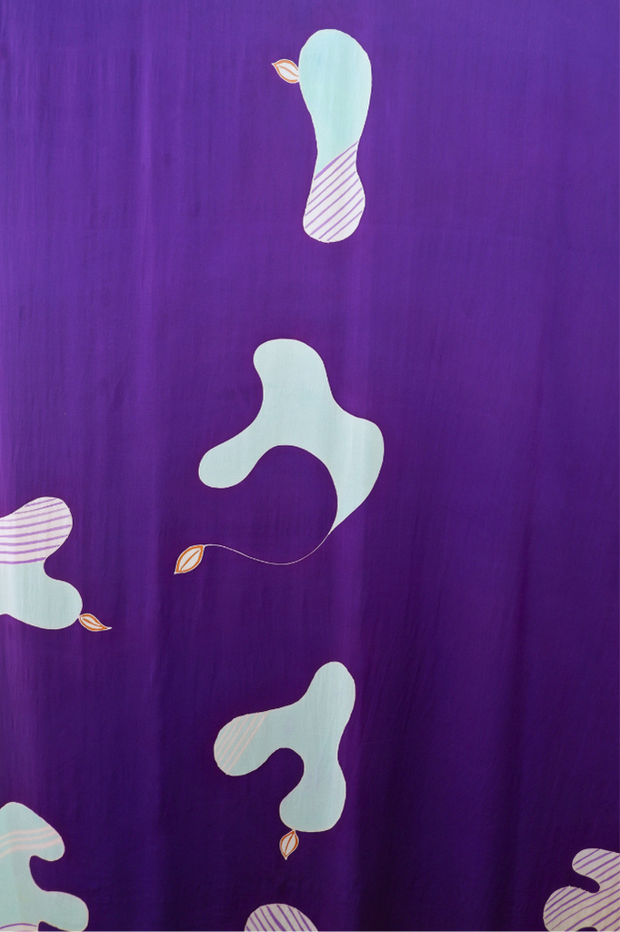 Papal Purple Batik Loose Fabric Length (4.2m)