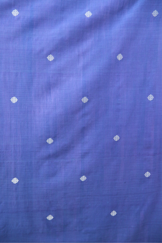 Indigo Blue Loose Fabric Length in Royal Pahang Weave (4.5)